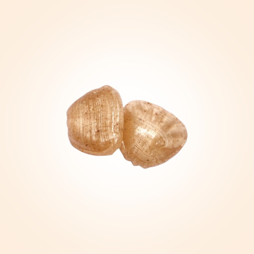 虎奶菇漢方喉糖夾鏈袋與黃褐色硬喉糖